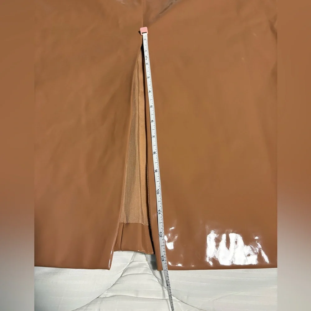 Anthropologie Sunday in Brooklyn Glossy Brown Pencil Skirt - Picture 12 of 13